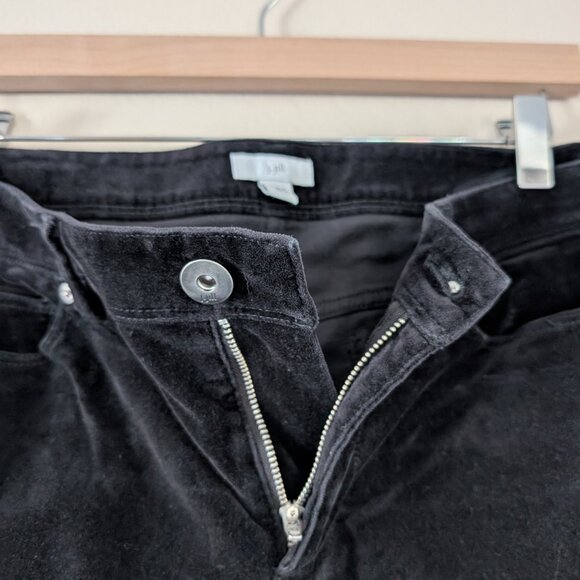 J. Jill Black Velvet Straight Leg Pants Size 8‎ Petite Classic Casual Chic - Picture 6 of 10